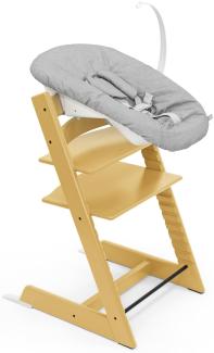 Tripp Trapp Stuhl von Stokke (Sunflower) mit Newborn Set (Grey) - Für Neugeborene bis zu 9 kg - Gemütlich, sicher & einfach zu verwenden