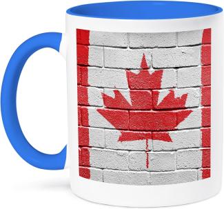 3dRose Kanadische Flagge - National Country-Two, 10,16 x 7,62 x 9,52 cm, Tasse, Keramik, Blau