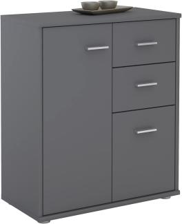 CARO-Möbel Kommode Locarno Highboard Bürokommode mit 2 Schubladen und 2 Türen in grau anthrazit