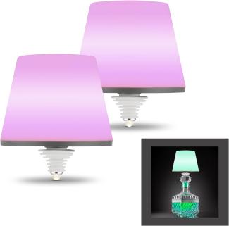 REV LAMPRUSCO RGB SPARSET 2x Tischlampe kabellos, 130lm, 2W, AKKU 4000mAh, Touch Flaschenlicht RGB, Nachttischlampe dimmbar, IP54