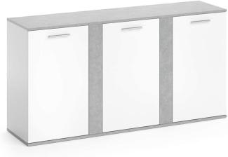 Vicco Sideboard Novelli Highboard Kommode Anrichte Schrank 3 Türen Weiß Beton
