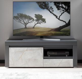 TV-Lowboard Airen in anthrazit und Marmor grau Optik 140 cm