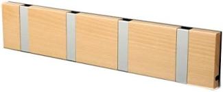 LoCa Garderobe Knax 4 Buche (gekalkt) mit Alu Haken klappbar Länge 39,6 cm