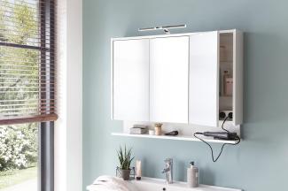 SCHILDMEYER Spiegelschrank Badspiegel Badschrank Spiegel inkl. LED Weiß glanz