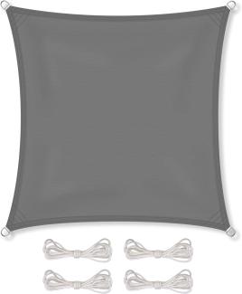CelinaSun Sonnensegel inkl Befestigungsseile Premium PES Polyester wasserabweisend imprägniert Quadrat 3 x 3 m anthrazit