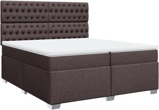 Boxspringbett mit Matratze Dunkelbraun 200x200 cm Stoff