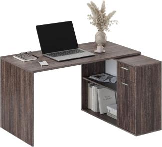 Schreibtisch klein 136 x 101 x 75 cm Eiche Vintage Wenge – Bürotisch Eckschreibtisch RICOO WM083-VW