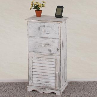 Kommode, 81x40x32cm, Shabby-Look, Vintage ~ weiß