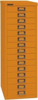BISLEY MultiDrawer, 39er Serie, DIN A4, 15 Schubladen, Metall, 603 Orange, 38 x 27. 9 x 86 cm