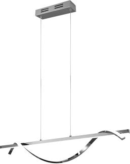 LED Pendelleuchte ISABEL Spirale in Chrom, 3 Stufen Dimmer 100cm breit