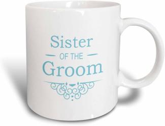 3dRose Sister of The Groom Wedding-Part der dazu passende Ehe Party Zeremonie Set Stilvolle Swirls-Magic verwandeln Becher, Keramik, Blau, 10,2 x 7,62 x 9,52 cm