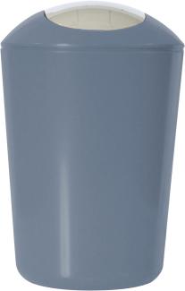 axentia Schwingdeckeleimer, ca. 5 L Kosmetikeimer aus grauem Kunststoff, geruchsaufhaltender Mülleimer mit verchromtem Schwingdeckel