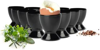 6 schwarze Eierbecher aus Glas Eierständer Eierhalter Glaseierbecher