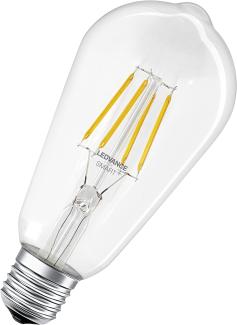 LEDVANCE LED-Leuchtmittel Edison 60 Filament (5,5 W, E27, transparent, kerzenform)