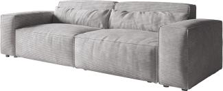 Big-Sofa Sirpio XL 270x130 cm Cord Silbergrau