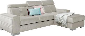 99rooms Neilo Ecksofa Velours MONOLITH Creme Rechts mit