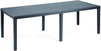 Dmora Rechteckiger ausziehbarer Gartentisch, Made in Italy, Farbe Anthrazit, Maße 150 x 72 x 90 cm (ausziehbar bis 220 cm)