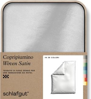 Schlafgut Woven Satin Bettwäsche | Bettbezug einzeln 155x220 cm | full-white