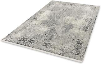 Teppich in Grau/Creme Bordüre aus 50% Viskose, 50% Acryl - 150x80x0,6cm (LxBxH)