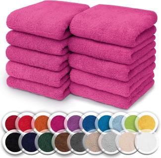 NatureMark 10er Pack Waschlappen | 100% Baumwolle | Frottier Seiflappen | Größe 30 x 30 cm | Frottee Seiftücher im 10er Pack Farbe: Pink