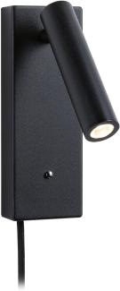 Paulmann 71109 LED Wandleuchte Hulda USB C Schwarz matt dimmbar 3000K