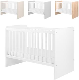 Kikkaboo Babybett Ayla 140 x 70 cm, Gitterstäbe abnehmbar, 3 Ebenen einstellbar weiß