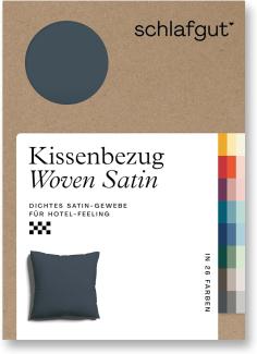 Schlafgut Woven Satin Bettwäsche | Kissenbezug einzeln 40x40 cm | grey-deep