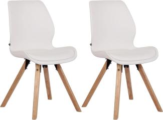 2er Set Stuhl Luna Kunstleder (Farbe: weiß)