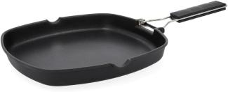 Glatte Grillpfanne Quid Ebano Schwarz Metall (28 cm)