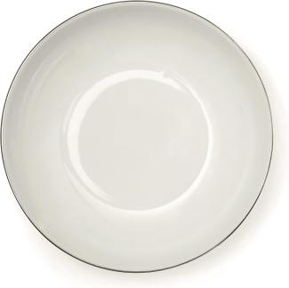 Excelsa Platinum Suppenteller, Porzellan, Weiß-Rand Silber, 21 x 21 x 4 cm