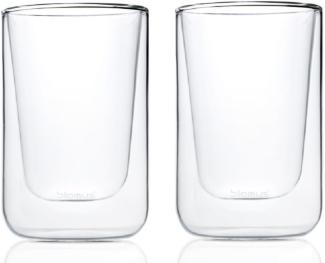 Blomus Nero Cappuccinogläser-Set, 2-tlg, Thermo-Cappuccinogläser, Cappuccinobecher, Glas, Becher, 250 ml, 63654