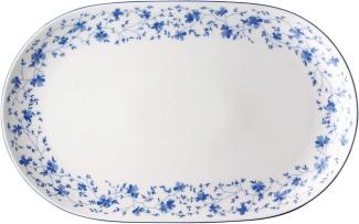 Arzberg Form 1382 Platte, Oval, Beilagenplatte, Speiseplatte, Blaublüten, Porzellan, 32 cm, 41382-607671-12732