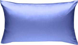 Bettwaesche-mit-Stil Mako-Satin / Baumwollsatin Bettwäsche uni / einfarbig hellblau Kissenbezug 50x70 cm