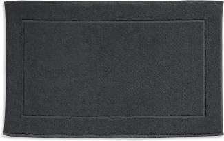 Kela Badvorleger Ladessa, 60 cm x 100 cm, 100% Baumwolle, Granitgrau, waschbar bei 60° C, für Fußbodenheizung geeignet, 23484