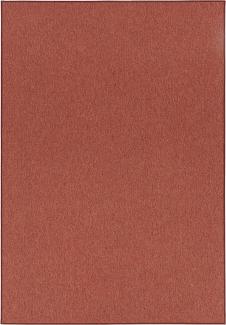 Feinschlingen Teppich Casual Terracotta Uni Meliert - 160x240x0,4cm