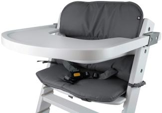Tinydo® Universal Hochstuhl-Sitzkissen optimal für Timba Safety 1st. und alle gängigen Treppenhochstühle - 2teilg. Set mit Memory-Schaum Sitzverkleinerer-Auflage für Babystühle rutschfest (Dunkelgrau)