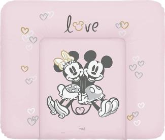 Ceba Baby Wickelauflage - Weiche Wickelunterlage zum Wechseln von Windeln, mit Disney-Motiven - Robustes PVC, abwaschbar - Wickeltischauflage - 85 x 72 cm - Minnie & Mickey Rosa