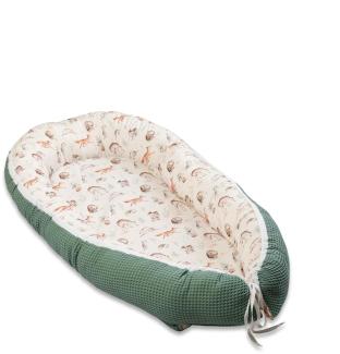 ULLENBOOM Babynest - 100% OEKO-TEX Materialien & Made in EU, Waldfreunde - Babynestchen Neugeborene aus kuscheliger Baumwolle, Ideal als Reisebett & Kuschelnest geeignet