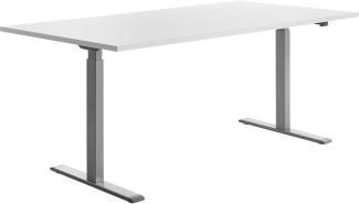 TOPSTAR | Schreibtisch | elektrisch höhenverstellbar | BxT 1800 x 800 mm | Platte weiß | Gestell grau