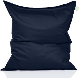 Green Bean© Indoor Sitzsack "Square" XXL 140x180cm 380 Liter Bean Bag EPS Perlen Füllung Riesensitzsack Groß Sitzkissen Navy Dunkelblau