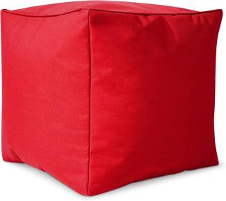 Green Bean© Sitzsack-Hocker "Cube" 40x40x40cm mit EPS-Perlen Füllung - Fußhocker Sitz-Pouf für Sitzsäcke - Sitzhocker Rot