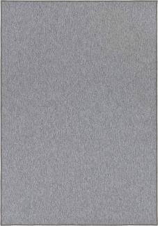 Feinschlingen Teppich Casual Hellgrau Uni Meliert - 200x300x0,4cm