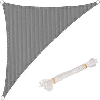 WOLTU Sonnensegel Dreieck 3x3x4,25m Grau atmungsaktiv Sonnenschutz HDPE Windschutz mit UV Schutz für Garten Terrasse Camping