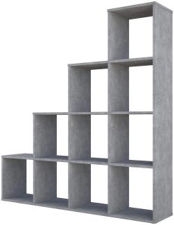 Polini Home Treppenregal beton mit 10 Fächern