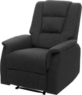 Fernsehsessel HWC-F23, Relaxsessel Liege Sessel, Stoff/Textil 102x79x96cm ~ grau ohne Massage- und Wärmefunktion