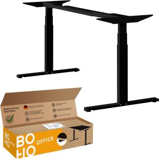 boho office® Easydesk - elektrisch stufenlos höhenverstellbarer Schreibtisch, Tischgestell in Schwarz mit innovativer gratis Appsteuerung und fortschrittlichem Kollisionsschutz
