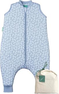 molis&co - Baby Schlafsack mit Füßen - Ideal für den Winter - Babyschlafsack mit Beinen 2,5 tog - 100% Baumwolle (Oeko-TEX 100), Premium Qualität - Blue Garden (90 cm)