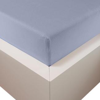 Traumschloss Premium Plus Edel-Jersey Spannbettlaken mittelblau 180-200x200-220