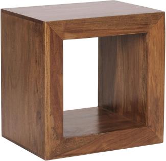 Wohnling Standregal, Würfelregal, Massivholz Sheesham 44 cm hoch Cube