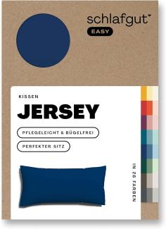 Schlafgut Kissenbezug EASY Jersey | Kissenbezug einzeln 40x80 cm | blue-deep